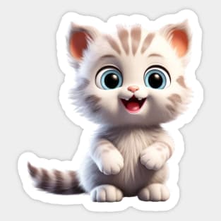 Cute Animal Characters Art 2 -kitten, tiny cat- Sticker